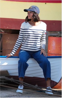 Marinière femme BELINDA ECRU MARINE