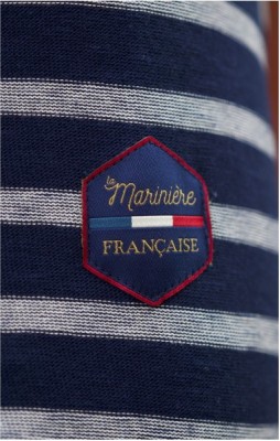 T-shirt manches longues à capuche homme ELIAS BIS MARINE ECRU