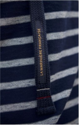 T-shirt manches longues à capuche homme ELIAS BIS MARINE ECRU