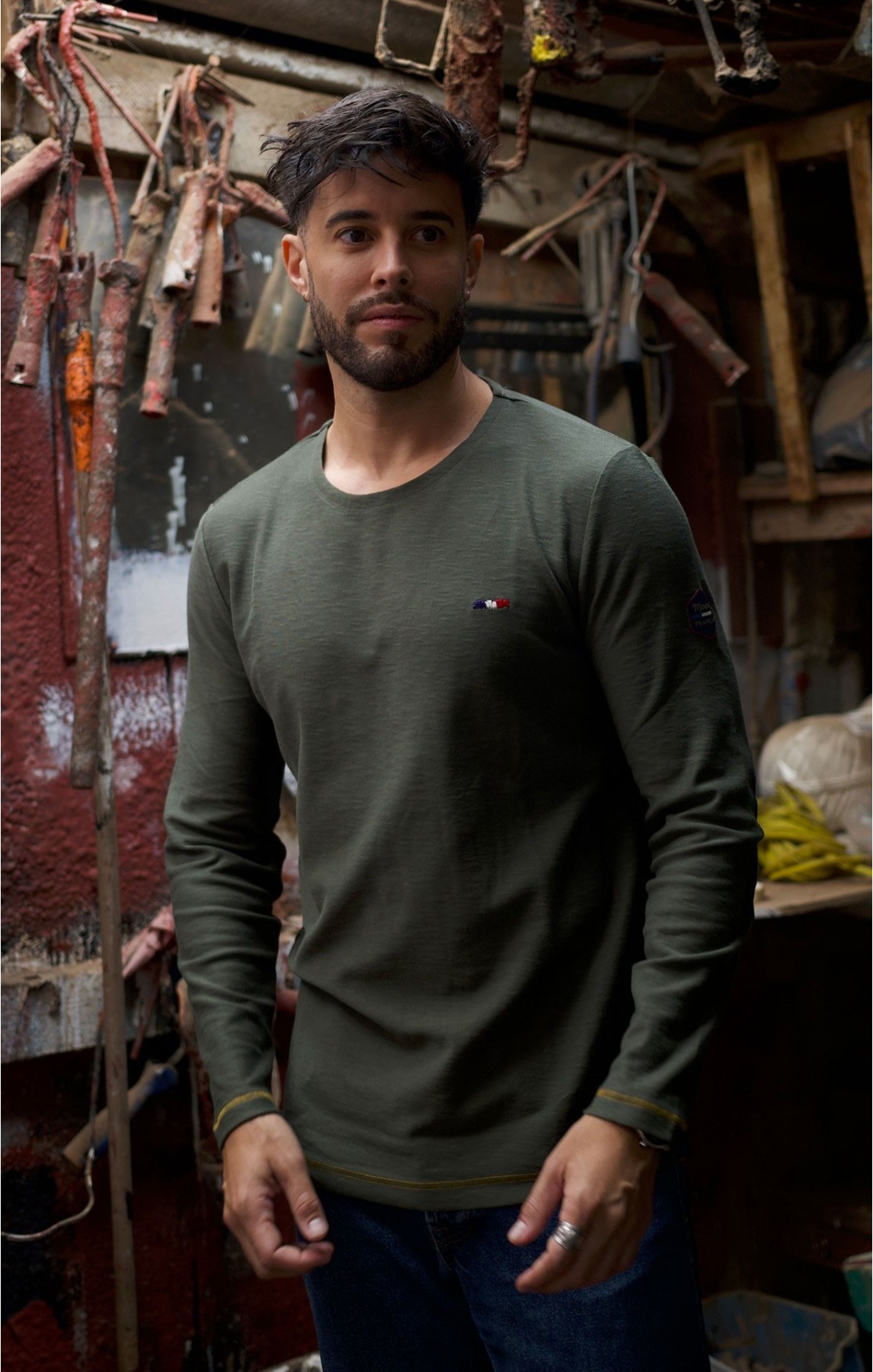 Marinière homme MARCEL UNI KAKI