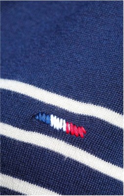 Pull 100% Laine femme ASSIA HOOD MARINE ECRU