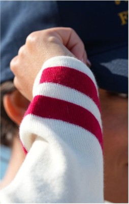 Pull 100% Laine femme PASCALINE ECRU MARINE