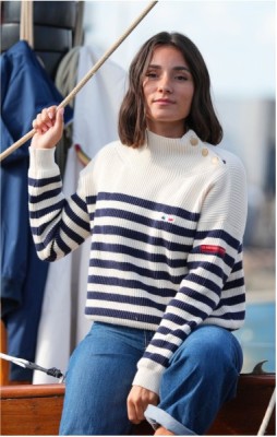 Pull femme ROSANE MARINE ECRU