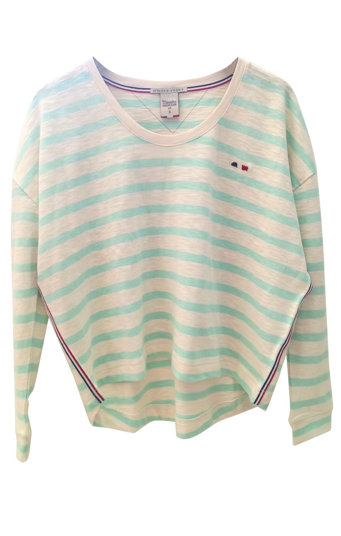 Top Femme LOU ECRU VERT D'EAU