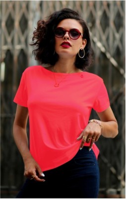 Tee-shirt uni femme POLINE FRAMBOISE