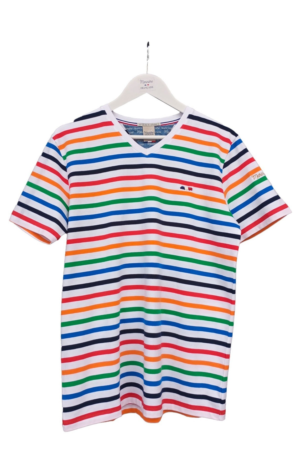 T-Shirt col V homme JULES BLANC MULTI 03