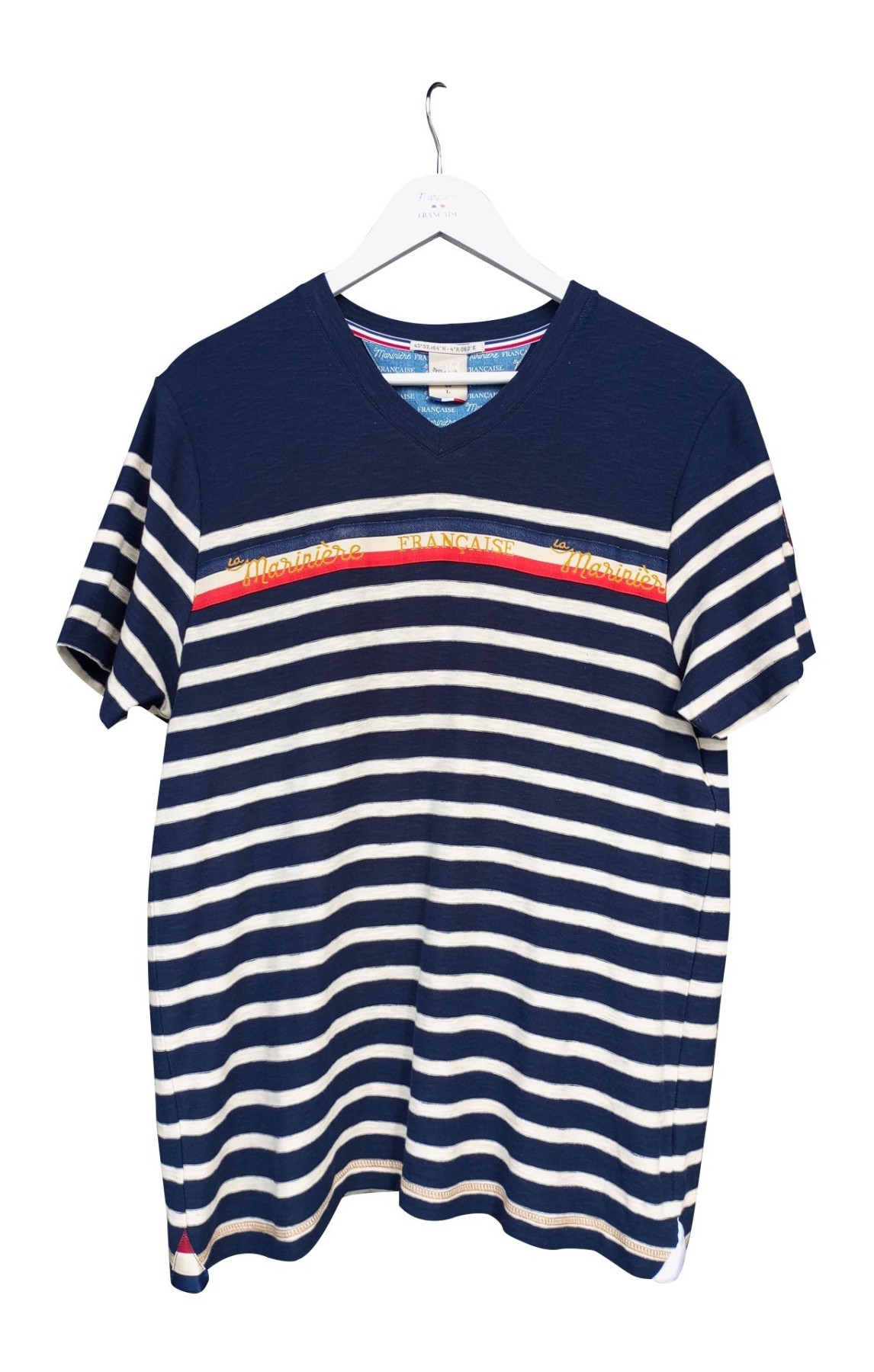 T-shirt homme GUILLAUME MARINE ECRU