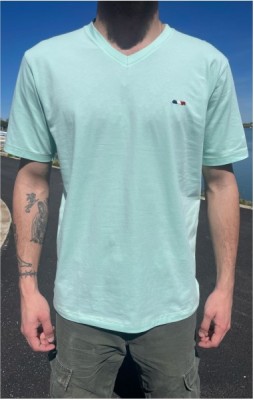 T-shirt col v  homme JULES VERT PASTEL