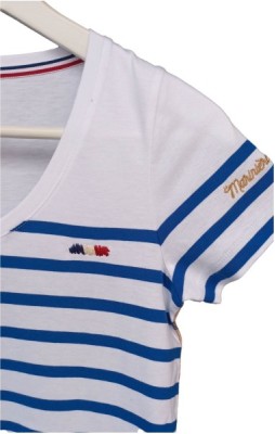 Tee-shirt marin femme MIRABELLE BLANC/BLEU